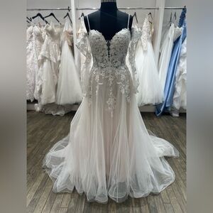 Maggie Sottero Stevie with Bishop Sleeves Cold Shoulder